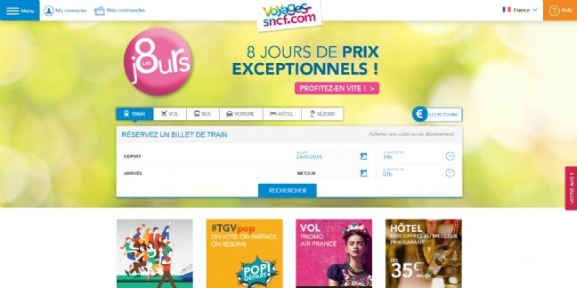 Une nouvelle page d'accueil de Voyages-sncf.com évolutive et personnalisée